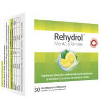 Rehydrol, Menta si Lamaie, 3x10 comprimate efervescente, MBA Pharma