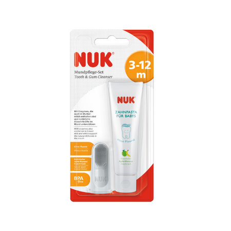 Set pasta de dinti + degetar, 3-12 luni, 40 ml, Nuk 456202