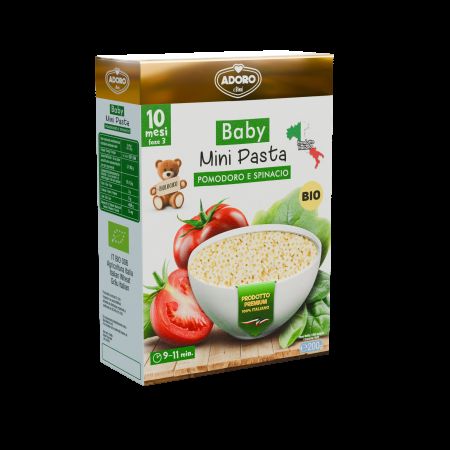 Paste Bio pentru copii, Steline cu rosii si spanac, +10 luni, 200 g, Adoro