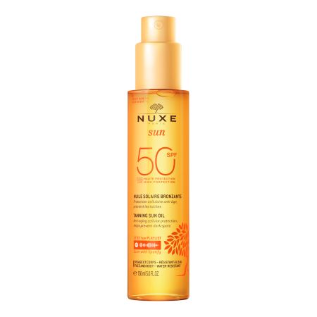 Ulei bronzant cu protectie solara SPF50 pentru fata si corp, 150 ml, Nuxe