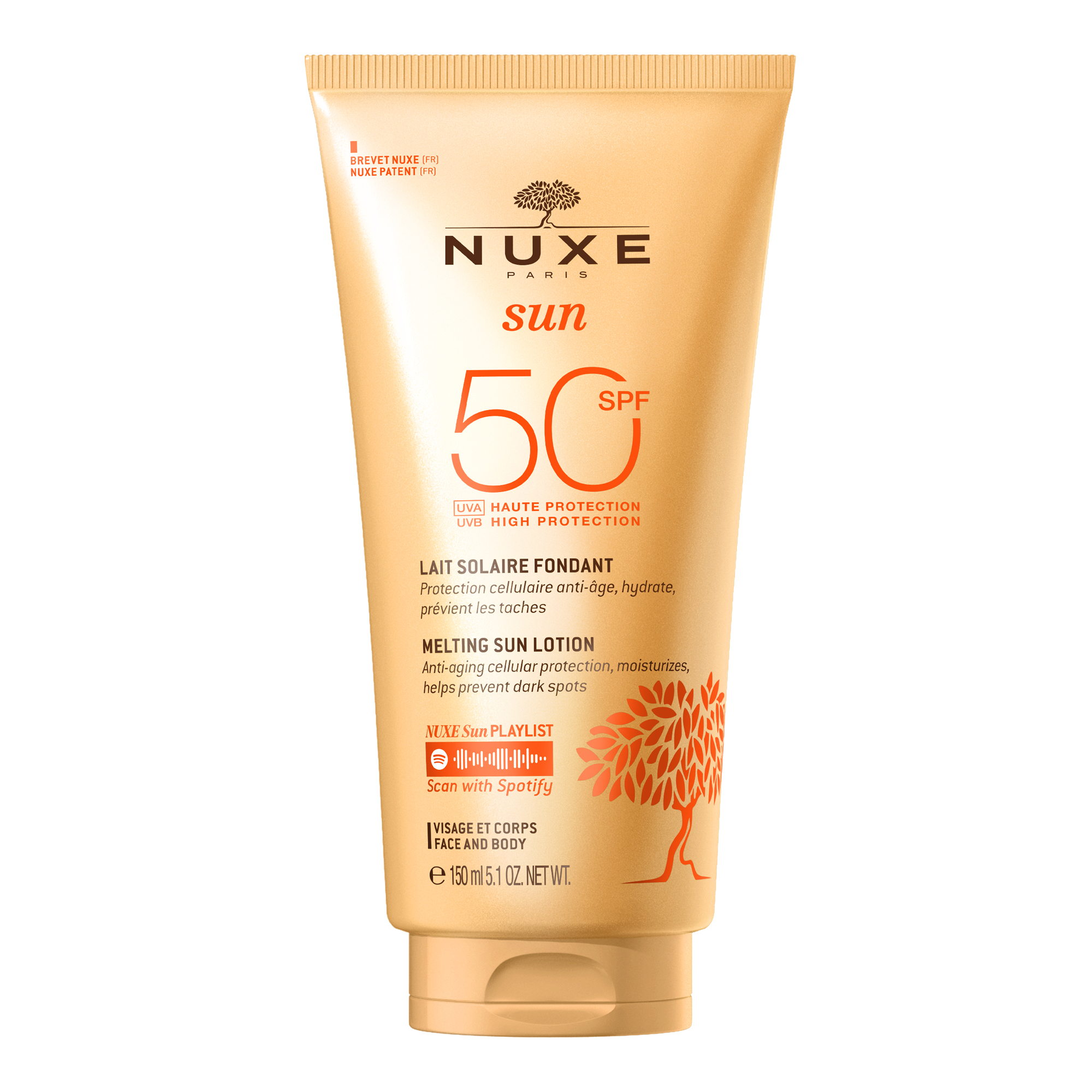 Lotiune cu protectie solara SPF50 pentru fata si corp Sun, 150 ml, Nuxe