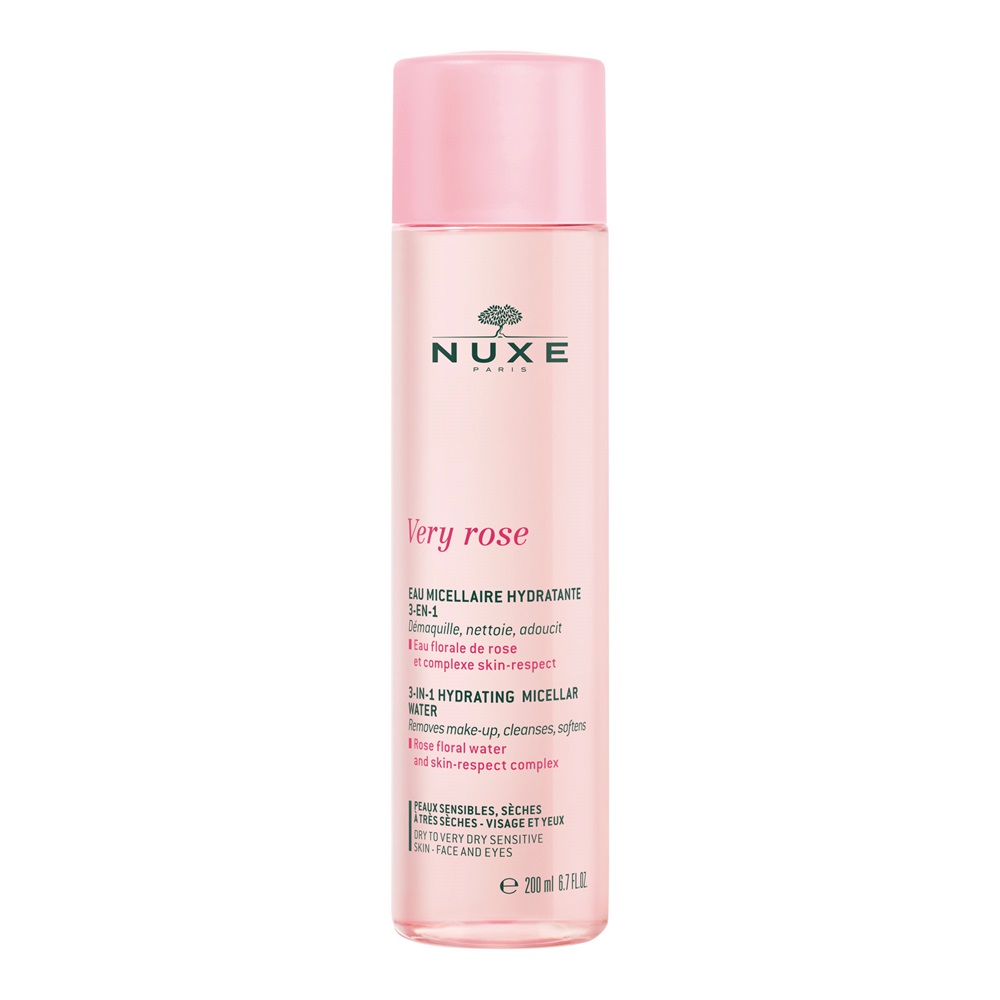 Apa micelara hidratanta pentru ten sensibil si uscat Very Rose, 200 ml, Nuxe