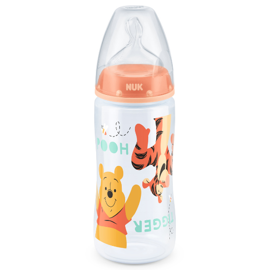 Biberon cu tetina din silicon PP Disney, marimea M, 0-6 luni, 300 ml, Nuk