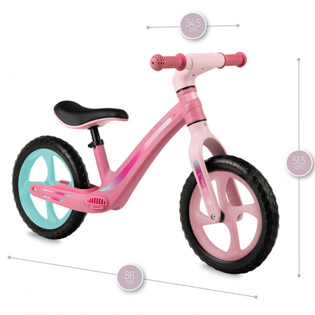 Bicicleta fara pedale Mizo, +3 ani, Pink, Momi 619993