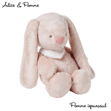 Jucarie plus iepurasul Pomme, 30 cm, Roz, +0 luni, Nattou 620248