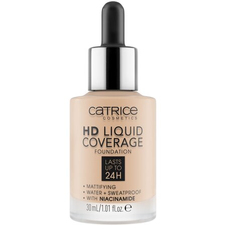 Fond de ten HD Liquid Coverage Foundation, 010 - Light Beige, 30 ml, Catrice 621309