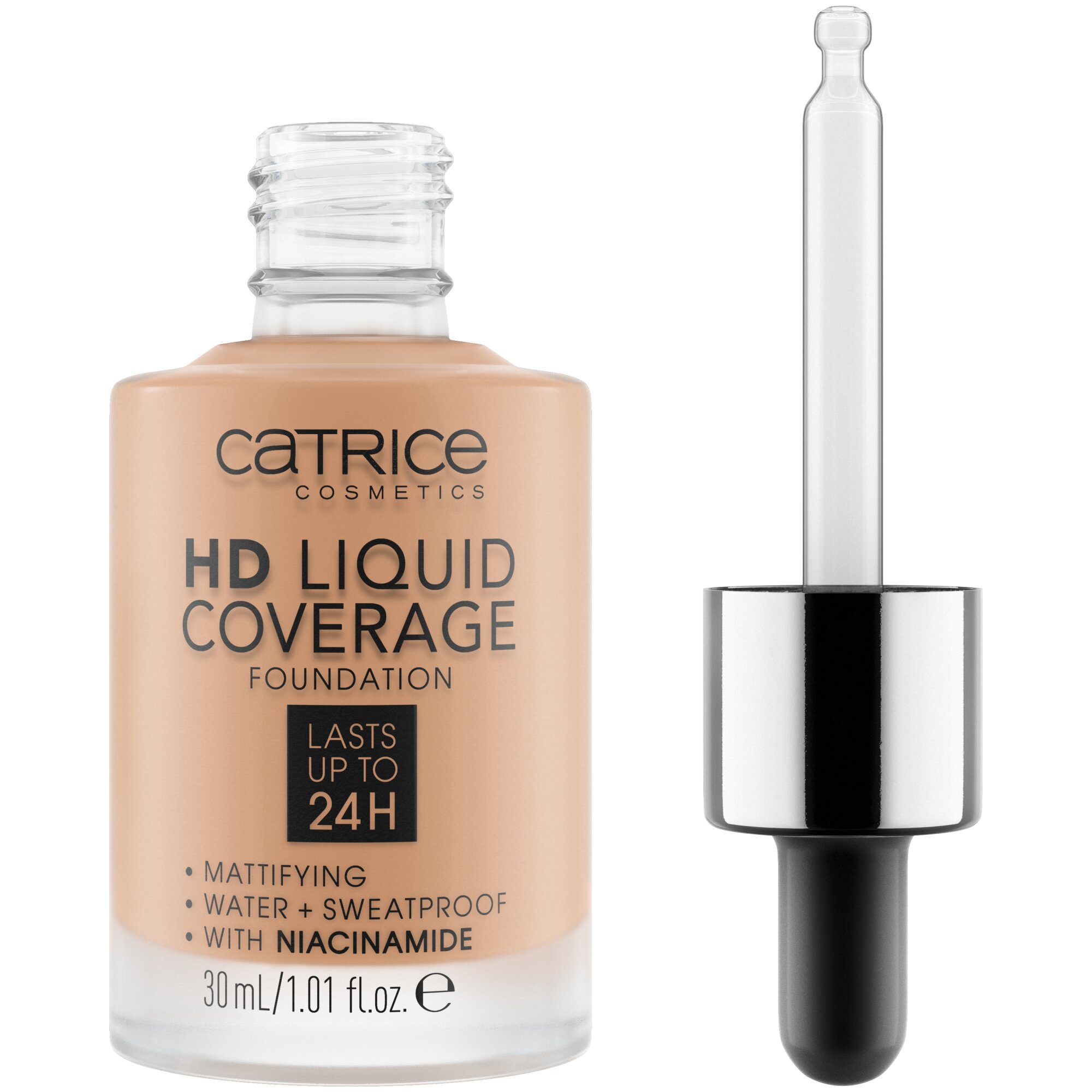 Fond de ten HD Liquid Coverage Foundation, 040 - Warm Beige, 30 ml, Catrice