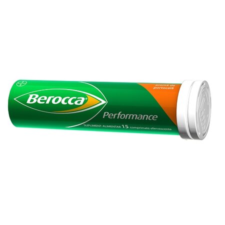 Berocca Performance Multivitamine, 15 comprimate efervescente cu aroma de portocala, Bayer 456335