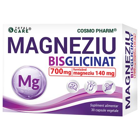 Magneziu Bisglicinat concentrat, 30 capsule, Cosmopharm