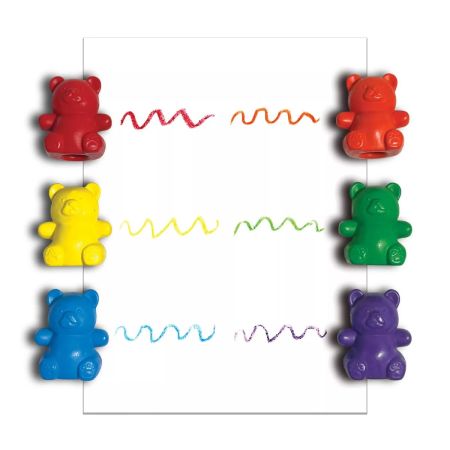 Creioane colorate pentru degete Cuddly Cubs Bear, set de 6 bucati, Ooly 622102