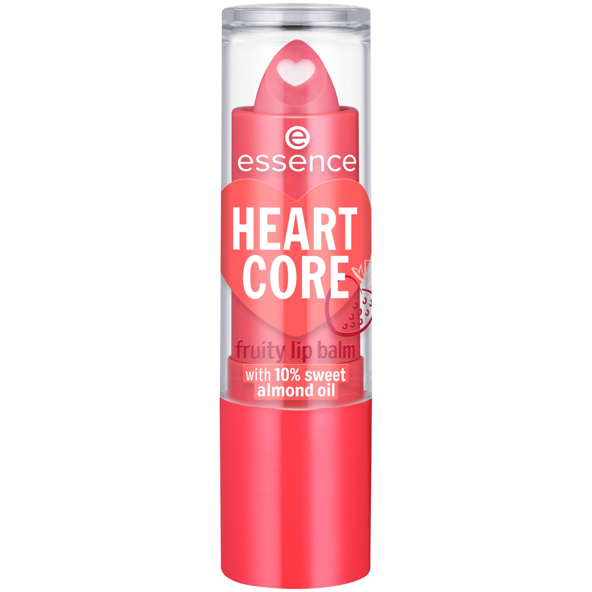 Balsam pentru buze Heart Core, 02 Sweet Strawberry, 02 Sweet Strawberry, 3 g, Essence