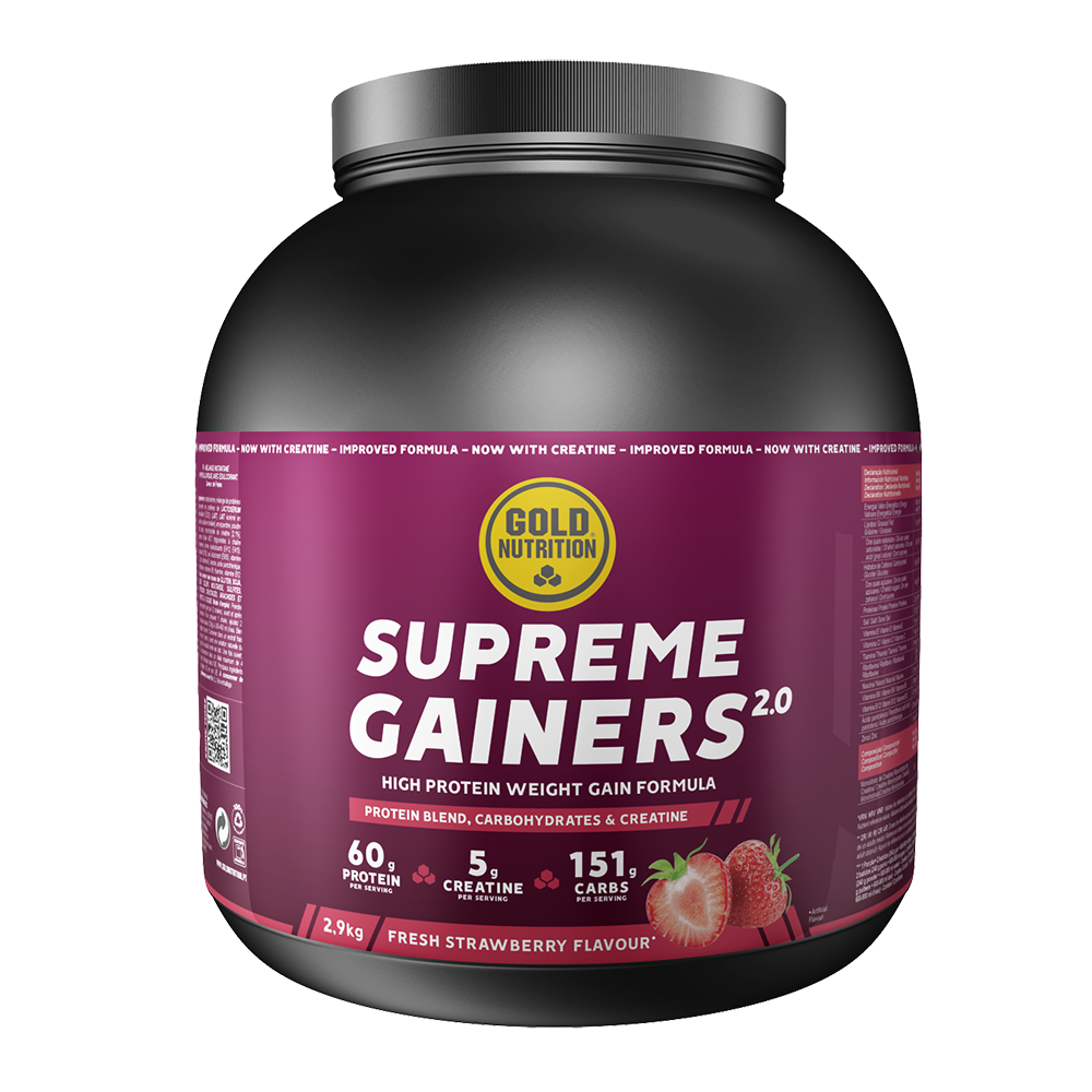 Supreme Gainers 2.0 cu aroma de capsuni, 2.9 kg, Gold Nutrition