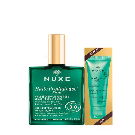 Set Ulei pentru fata, corp si par, 100 ml Neroil + Ulei de dus relaxant Neroli, 30 ml, Nuxe