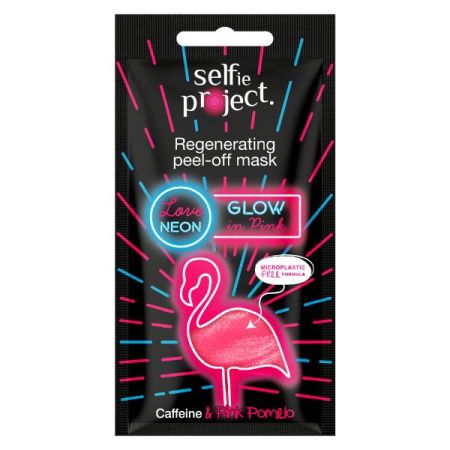 Masca exfolianta regeneranta Neon Glow in Pink, 10 ml, Selfie Project