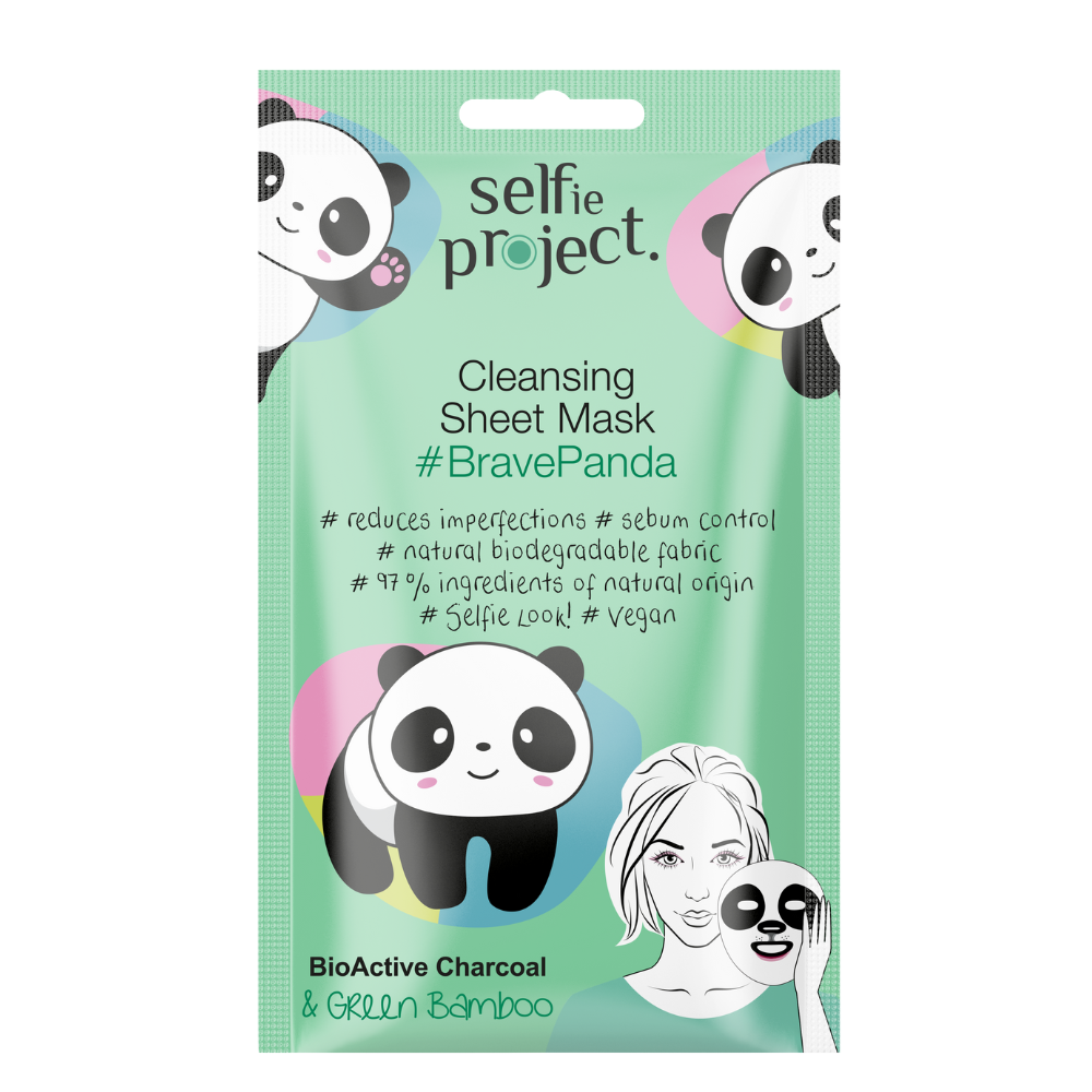 Masca de fata pentru curatare BravePanda, 15 ml, Selfie Project