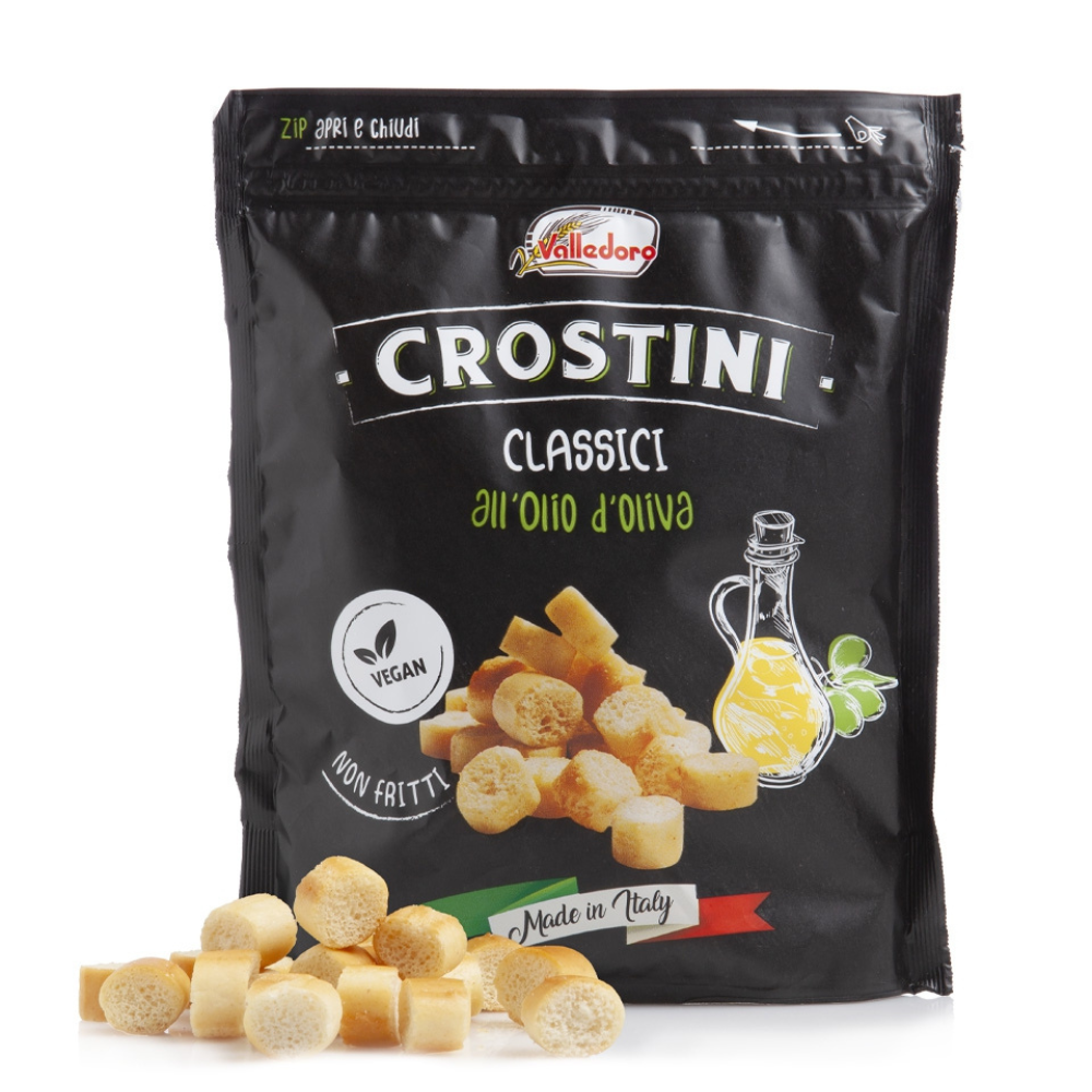 Mini crutoane cu ulei de masline, 100 g, Valledoro