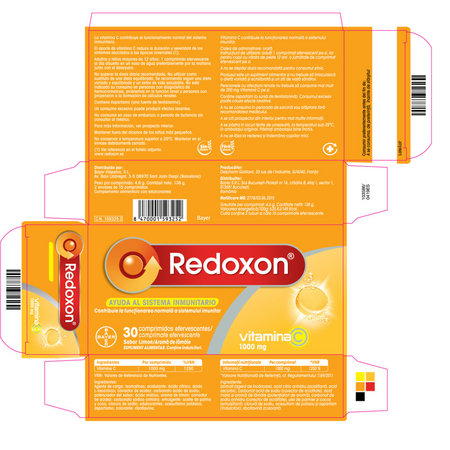 Redoxon cu vitamina C 1000 mg si aroma de lamaie, 30 comprimate, Bayer 642359