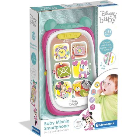 Smartphone interactiv Minnie Mouse, Baby, 9 - 36 luni, Clementoni 624003