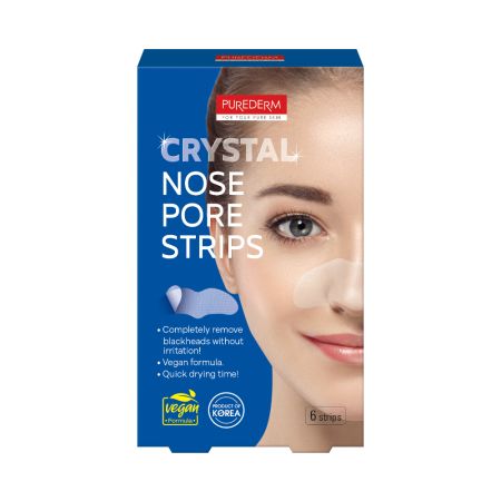 PUREDERM BENZI PENTRU NAS CRYSTAL NOSE PORE STRIPS VEGAN 6 BUC