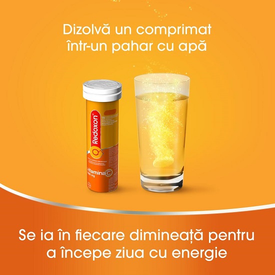 Redoxon cu vitamina C 1000 mg si aroma de portocale, 30 comprimate efervescente, Bayer 489734