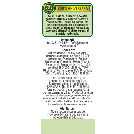 Plantusin Tuse Productiva, 30 capsule, Fares 723100