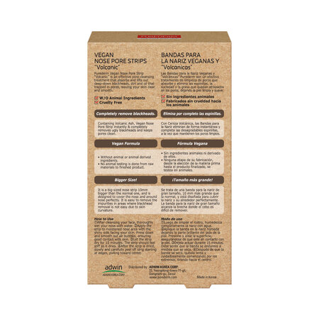 Plasturi pentru nas cu cenusa vulcanica si pudra de carbune, 6 bucati, Purederm 624568