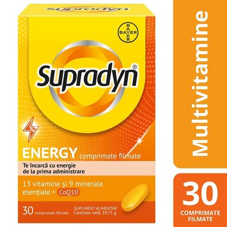 Supradyn Energy cu Multivitamine si Coenzima Q10, 30 comprimate, Bayer 474817