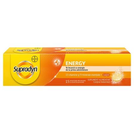 Multivitamine si minerale Supradyn Energy cu Coenzima Q10, 15 comprimate efervescente, Bayer