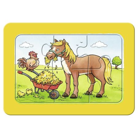 Puzzle Animale Buni Prieteni, + 3 ani, 3 x 6 piese, Ravensburger 624787