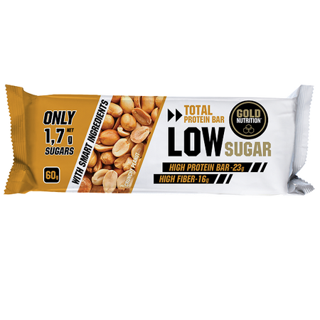 Protein Bar Low Sugar, Alune, 60 g, Gold Nutrition