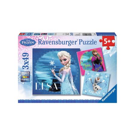 RAVENSBURGER PUZZLE FROZEN ELSA ANNA SI OLAF 3 X 49 PIESE RVSPC09269