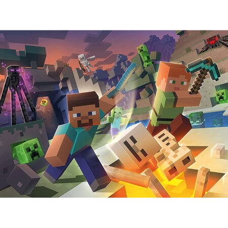 Puzzle Monstri MineCraft, + 6 ani, 100 piese, Ravensburger 625041