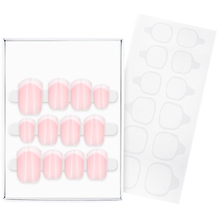 Unghii false French Manicure Click On Nails, 01 - Classic French, 12 bucati, Essence 625045