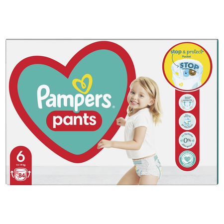 Scutece Pants Stop&Protect, nr. 6, 14-19 kg, 84 bucati, Pampers 531577