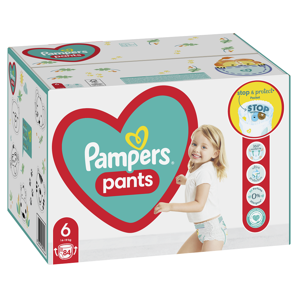 Scutece Pants Stop&Protect, nr. 6, 14-19 kg, 84 bucati, Pampers