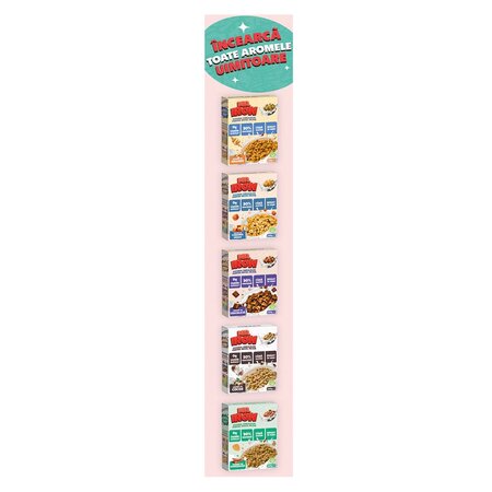 Cereale proteice fara zahar sau gluten cu aroma de capsuni si mar, 250 g, Mr. Iron 707651
