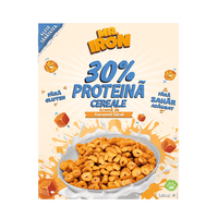 Cereale proteice fara zahar sau gluten cu aroma de caramel sarat, 250 g, Mr. Iron