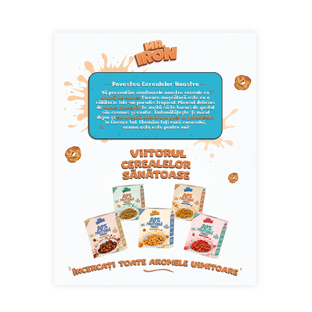 Cereale proteice fara zahar si fara gluten cu aroma de cocos, 250 g, Mr. Iron 673225