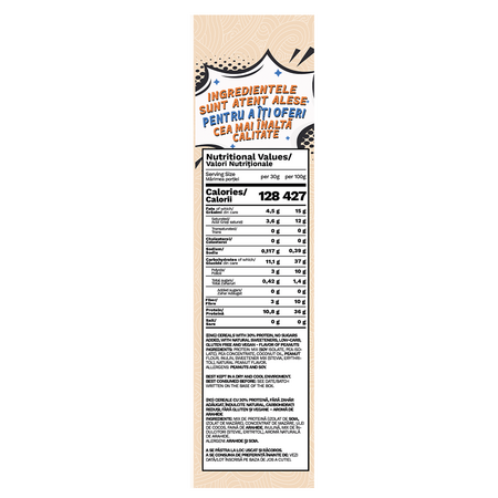 Cereale proteice fara zahar sau gluten cu aroma de unt de arahide, 250 g, Mr. Iron 673198