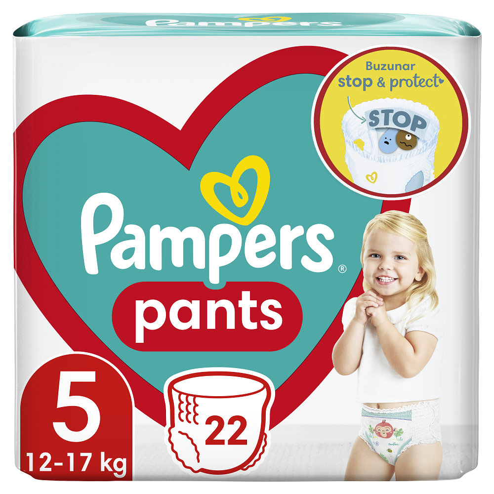 Scutece Pants Stop&Protect, Nr. 5, 11-18 kg, 22 bucati, Pampers