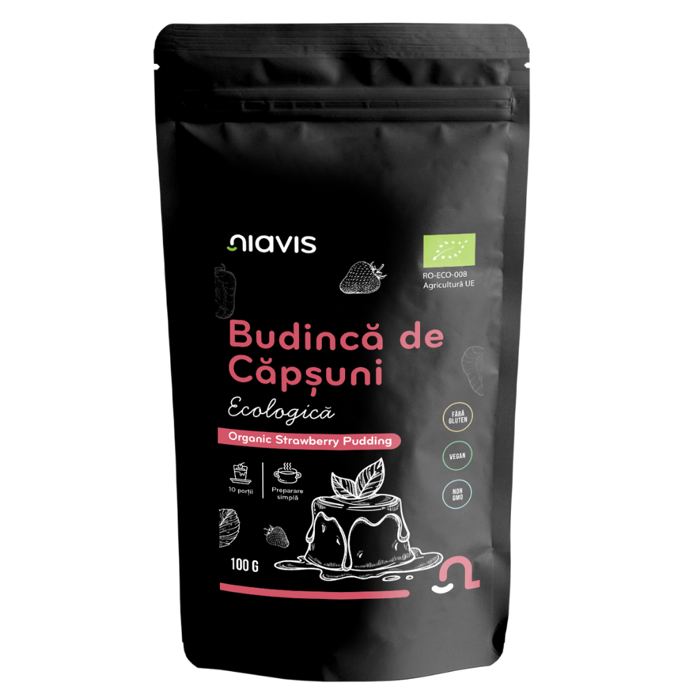 Budinca de capsuni fara gluten Bio, 100 g, Niavis