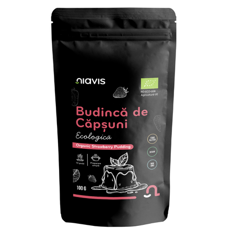 Budinca de capsuni fara gluten, 100 g, Niavis