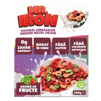 Cereale din ovaz fara zahar si fara gluten cu aroma de fructe inghetate, 250 g, Mr. Iron