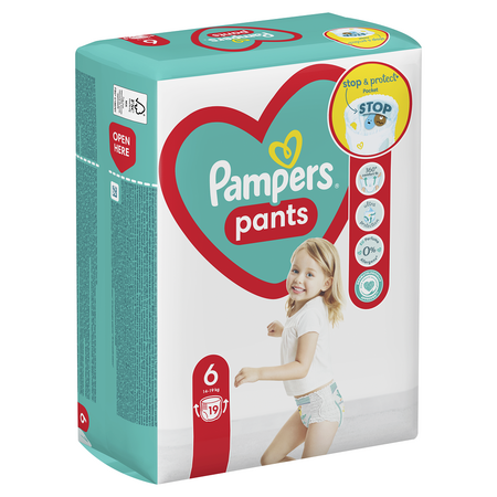 Scutece Pants Stop&Protect, Nr. 6, 14-19 kg, 19 buc, Pampers 531541