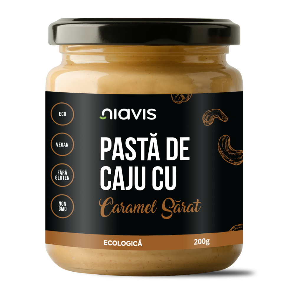 Pasta de caju cu Caramel sarat Bio, 200 g, Niavis