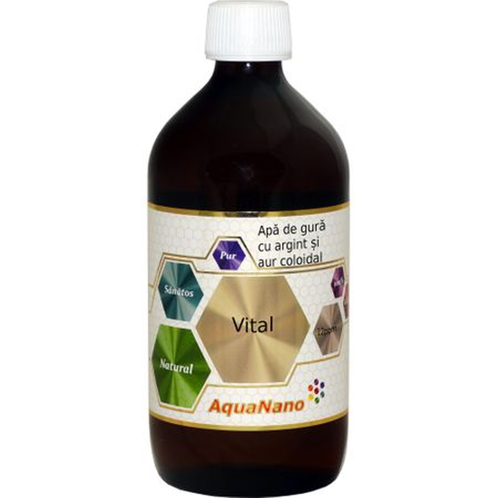 Apa de gura Aquanano Vital 12ppm, 480 ml, Aghoras Invent