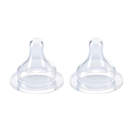 Set 2 tetine silicon biberon gat larg debit variabil, 0-18 luni, Thermobaby 456448