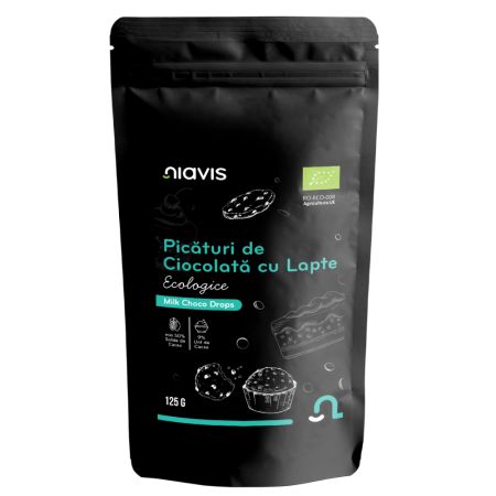 Picaturi de ciocolata cu lapte, 125 g, Niavis