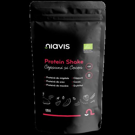 Shake de proteine cu Capsuni si Cocos, 125 g, Niavis