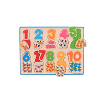 Puzzle din lemn Numere si culori, +1 an, 20 piese, Big Jigs